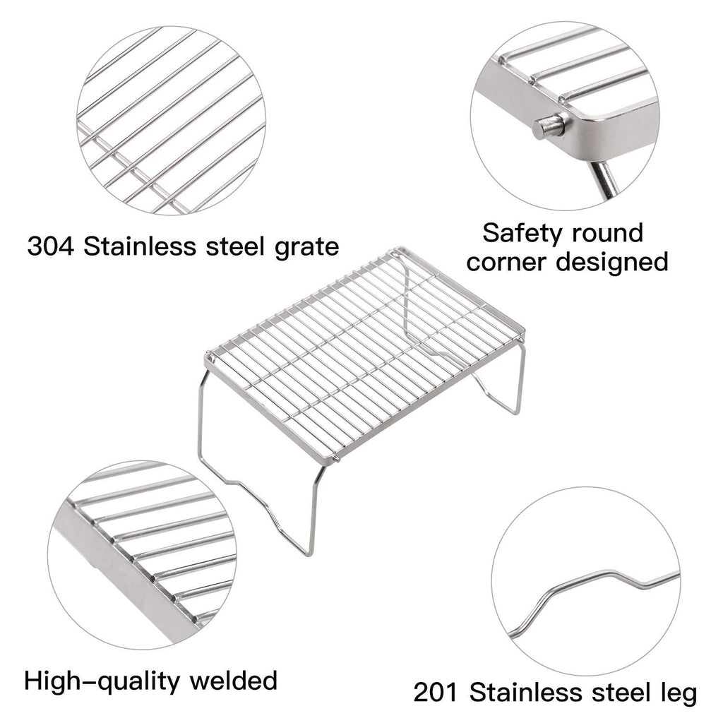 Folding Campfire Grill 304 Stainless Steel Grate