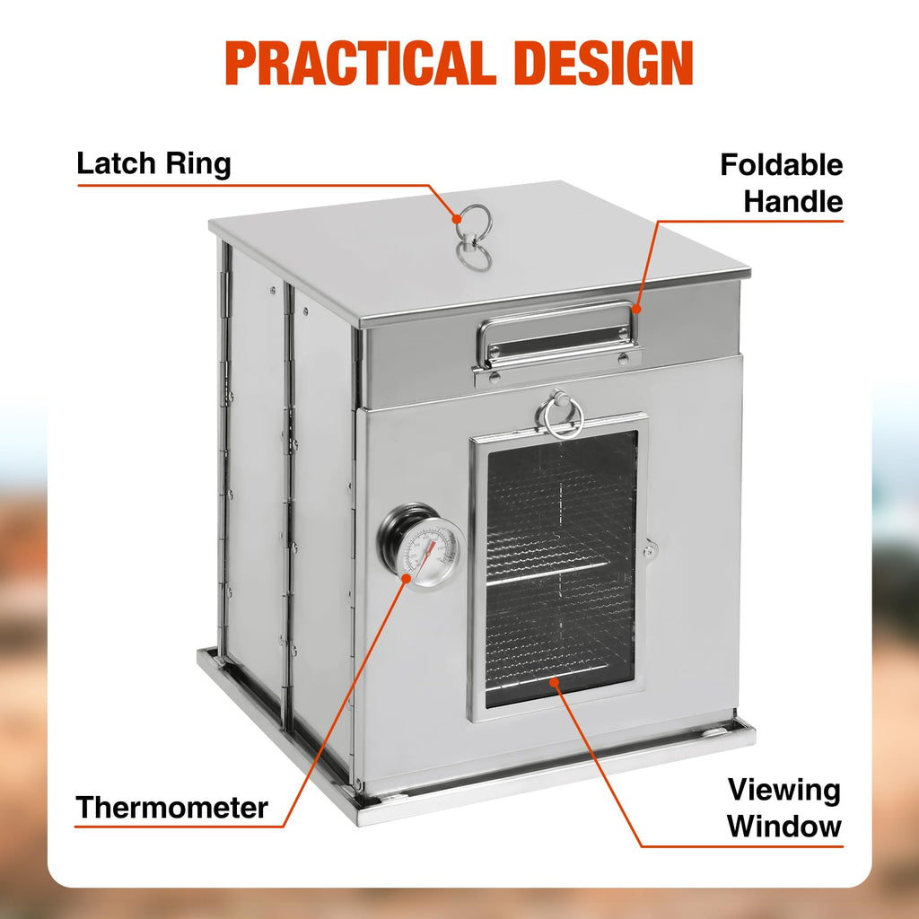 14" Foldable Stainless Steel Camp Oven with 2-Tier Grill