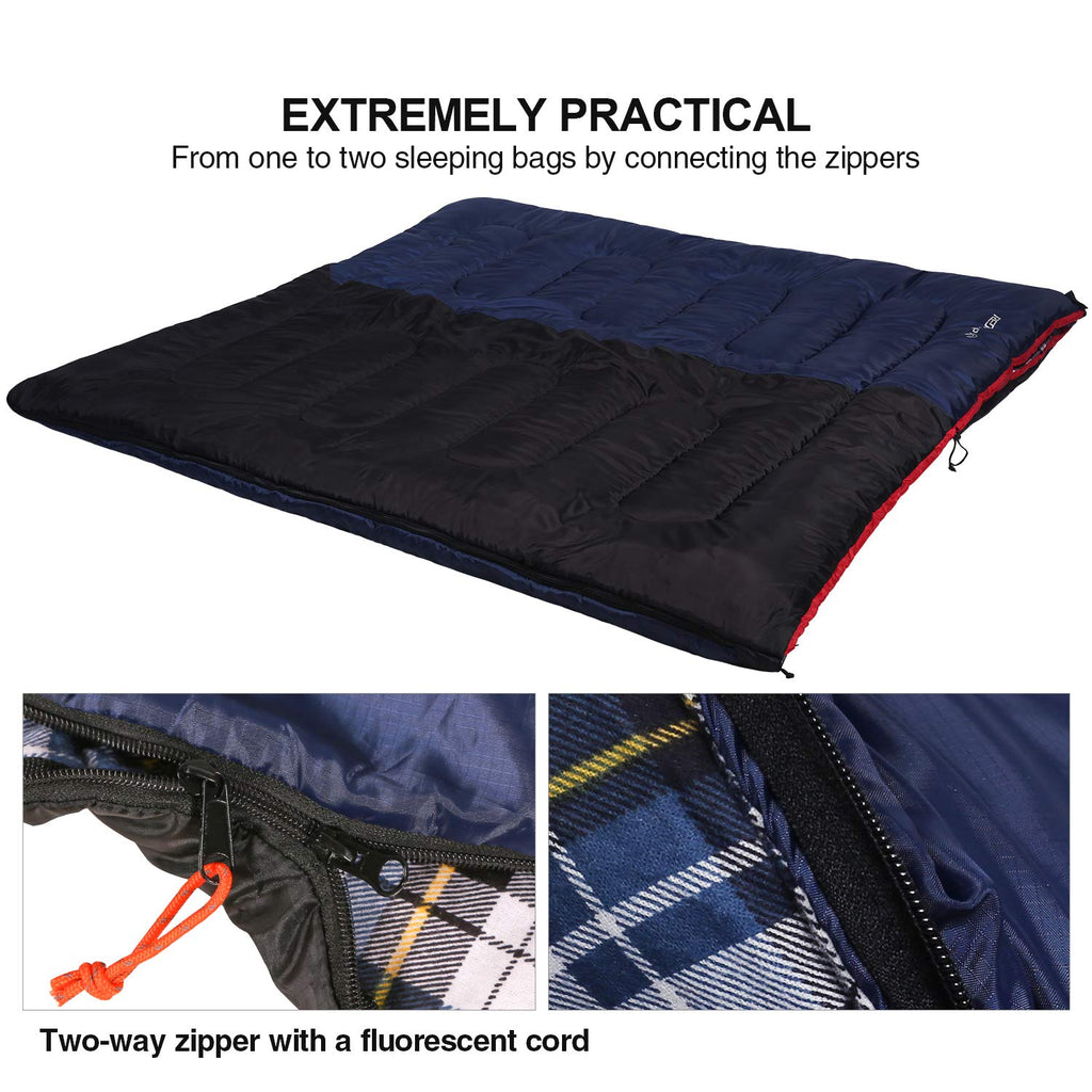 Cotton Flannel Sleeping Bag for Camping Backpacking