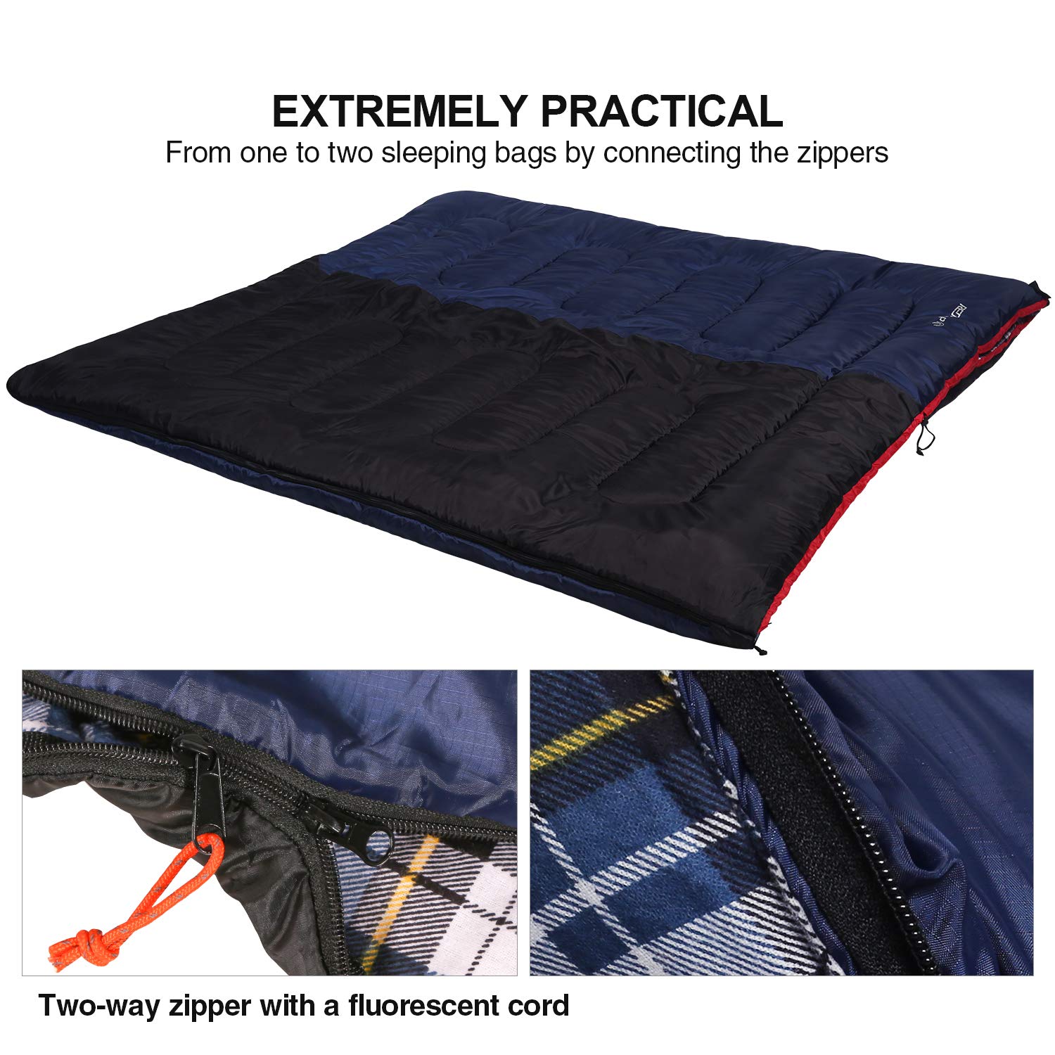 Cotton Flannel Sleeping Bag for Camping Backpacking