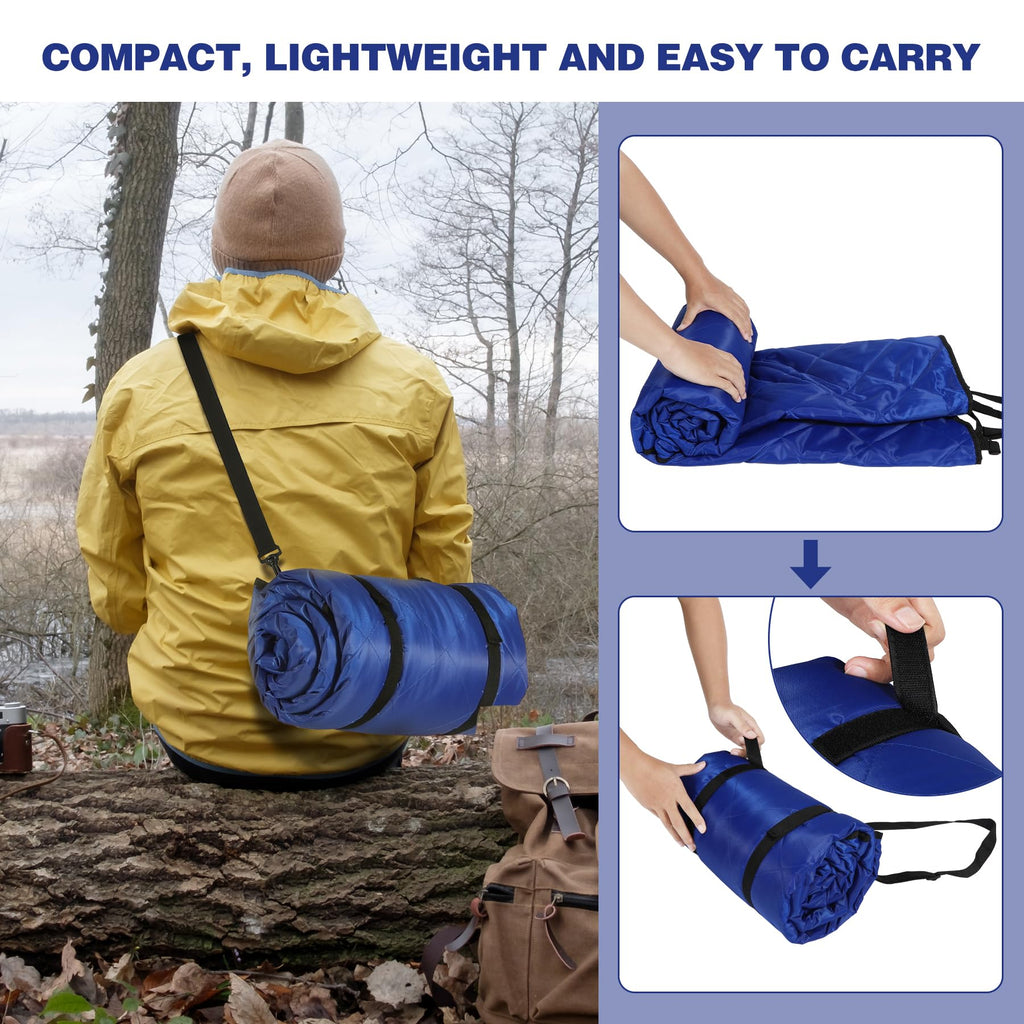 Large Camping Blanket with Sherpa Lining