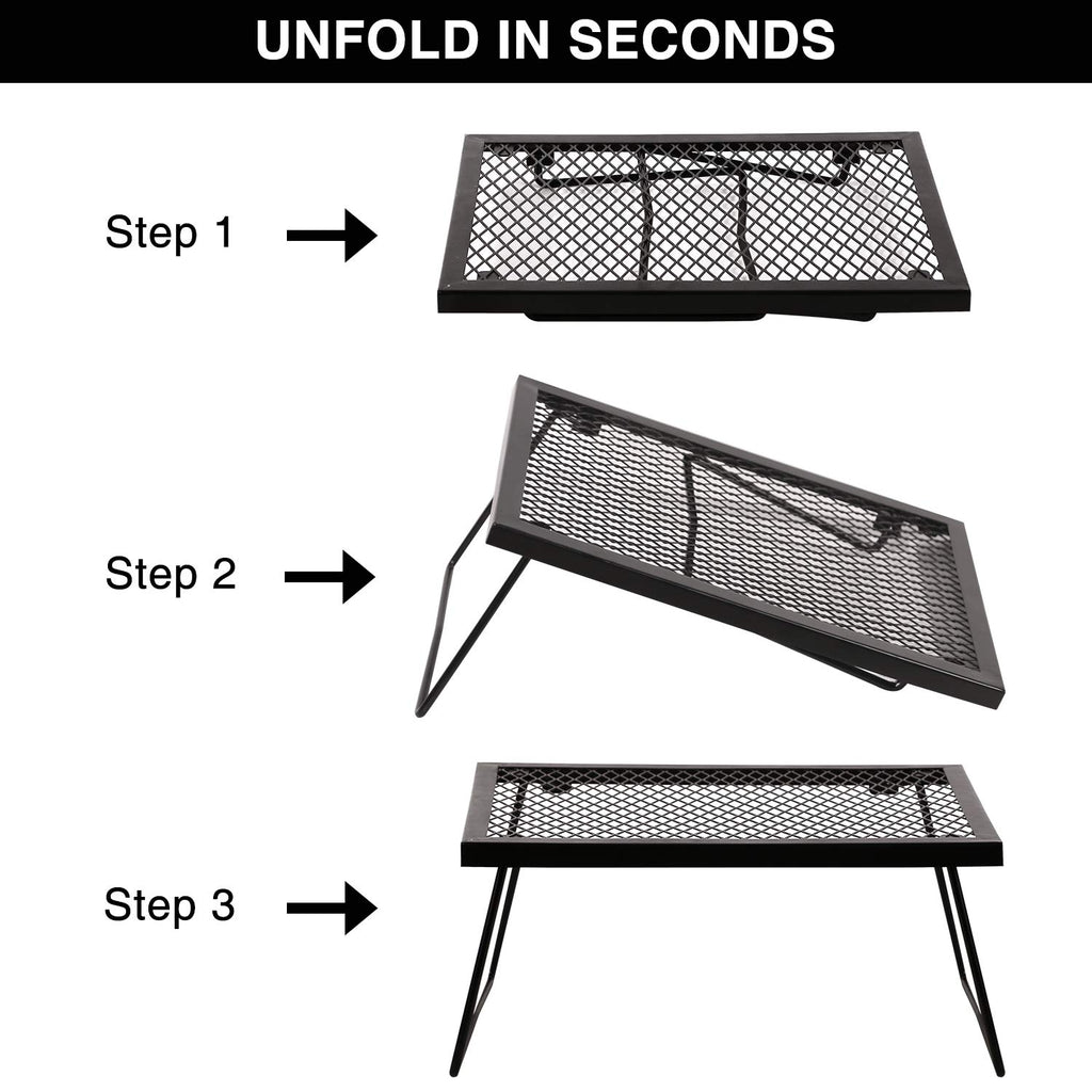 Folding Campfire Grill 304 Stainless Steel Grate