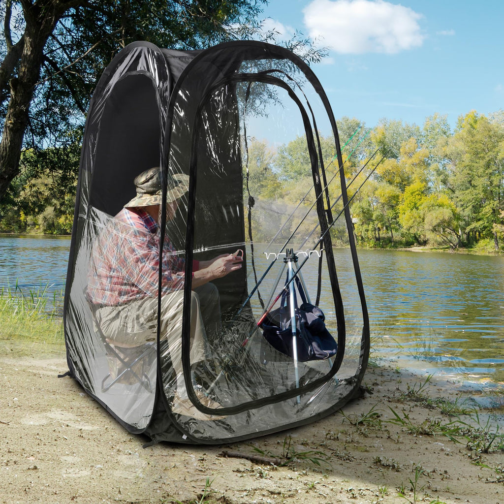 Pop-Up Pod Tent with Clear View & Weatherproof Shell
