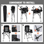 Extra Tall Folding Chair with Adjustable Backrest