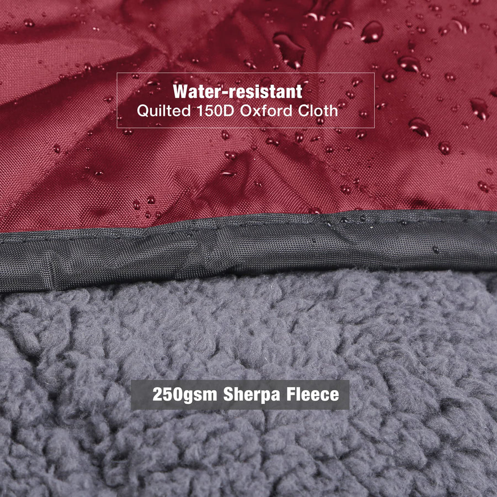Large Camping Blanket with Sherpa Lining