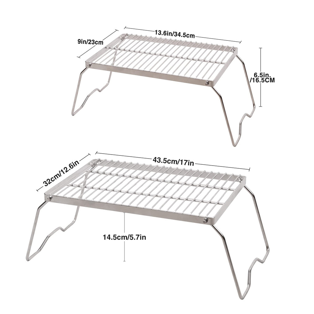 Folding Campfire Grill 304 Stainless Steel Grate