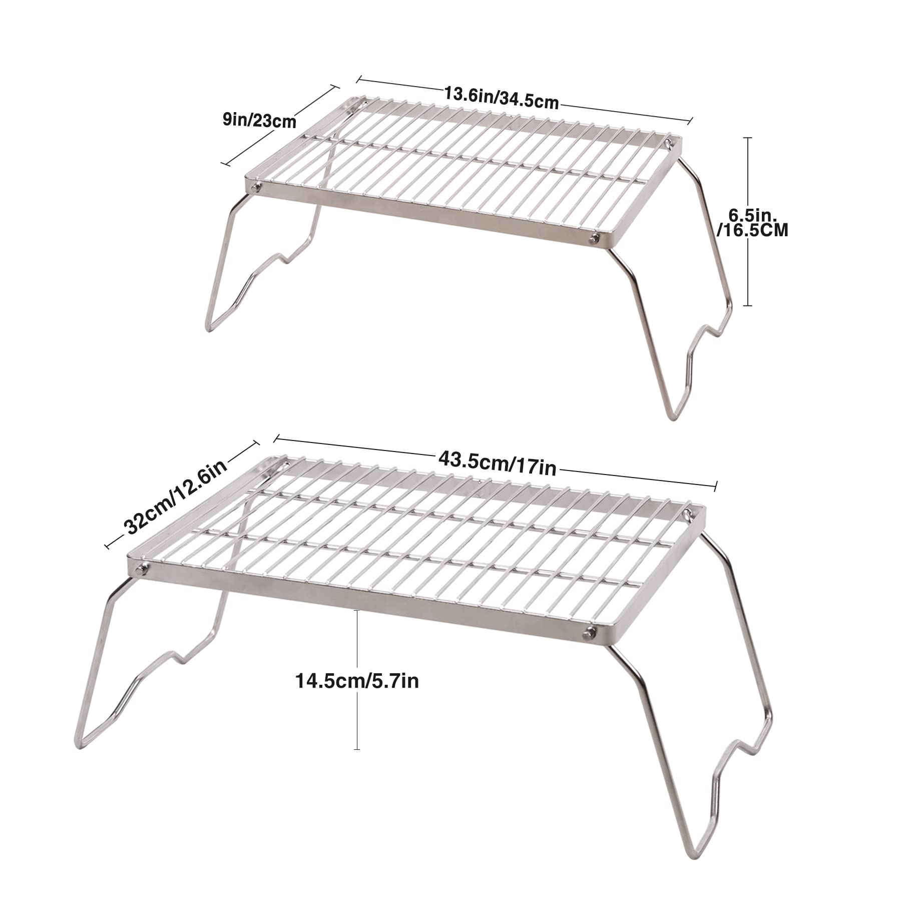 Folding Campfire Grill 304 Stainless Steel Grate