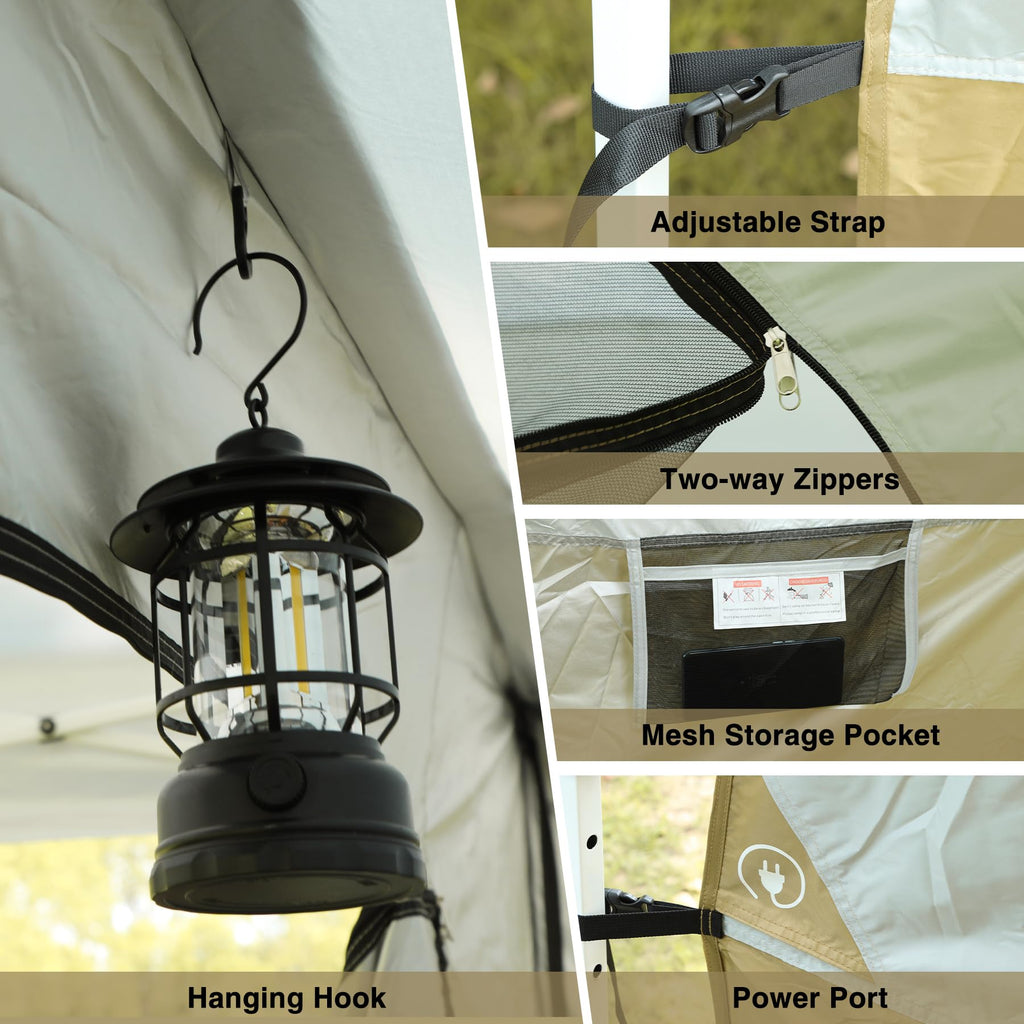 Canopy Camping Tent Attachment for 10x10 Straight Leg Frames