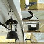 Canopy Camping Tent Attachment for 10x10 Straight Leg Frames