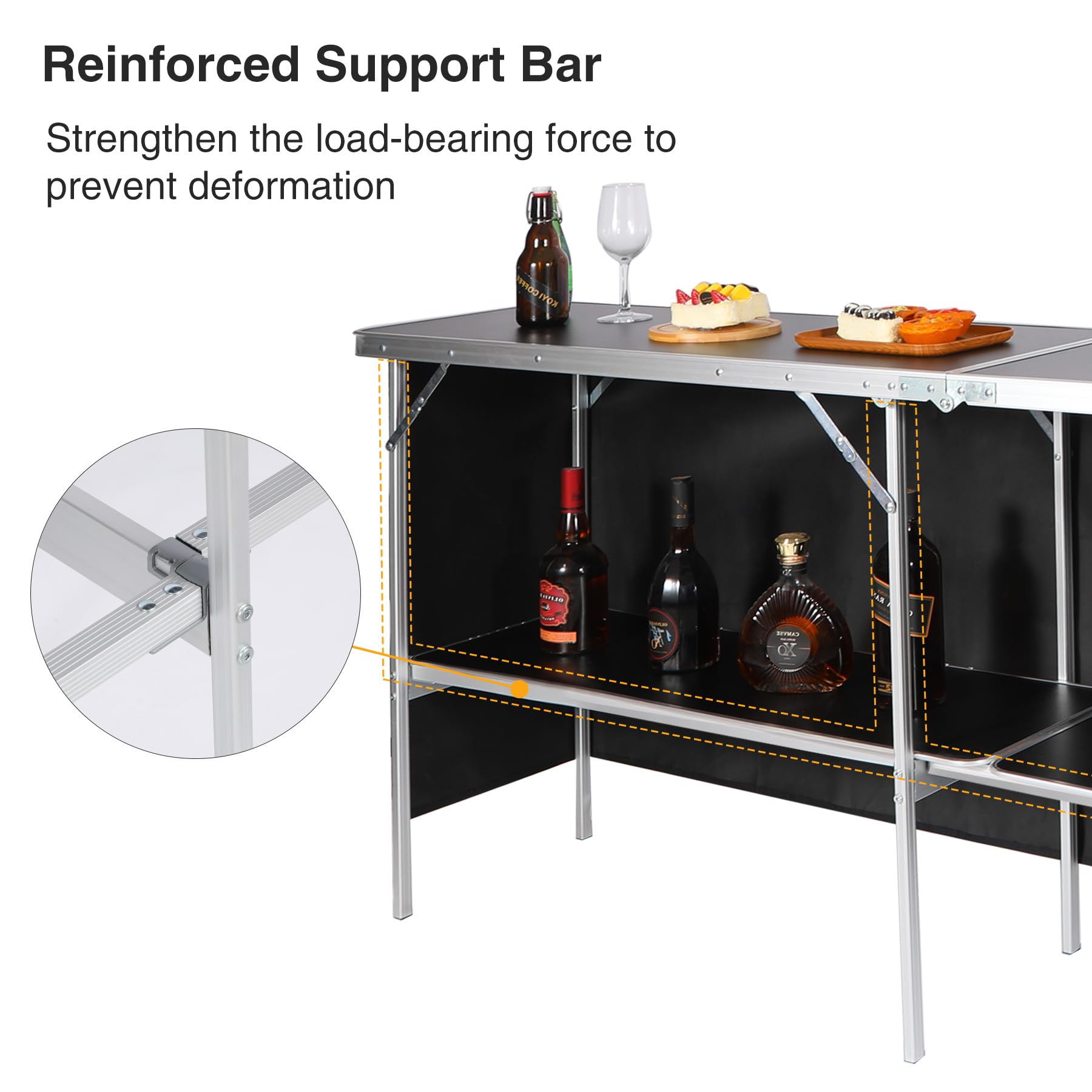 Pop-Up Folding Portable Bar Table