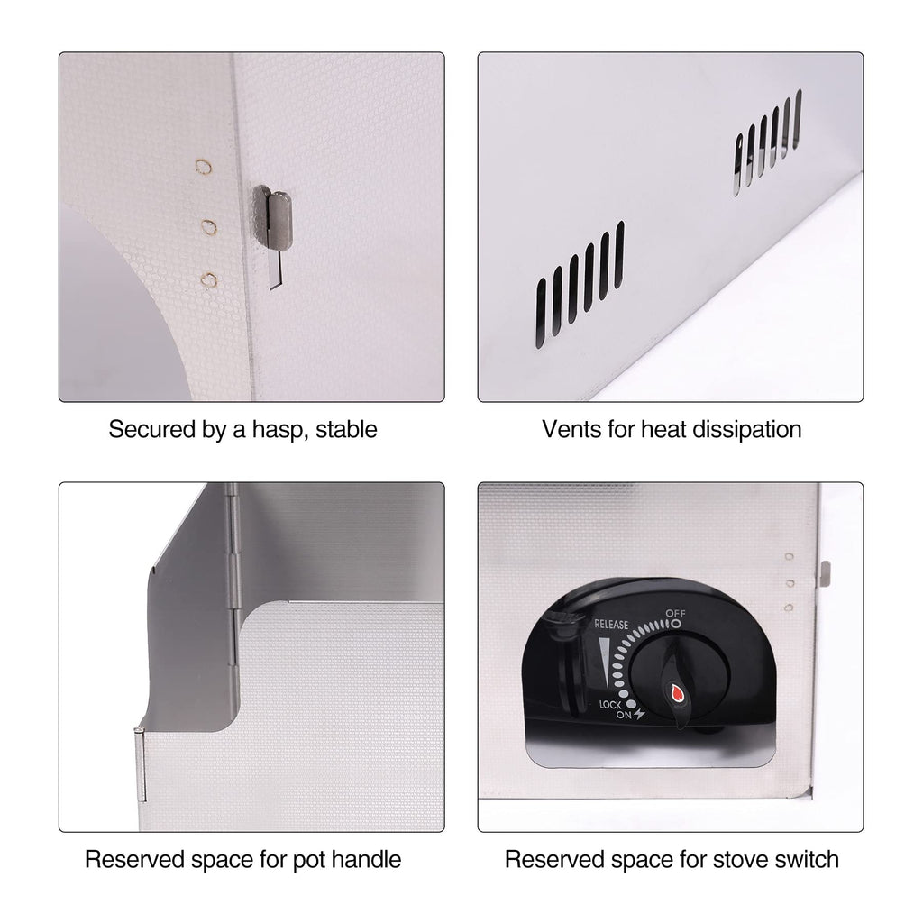 4-Plate Stainless Steel Camping Stove Windshield