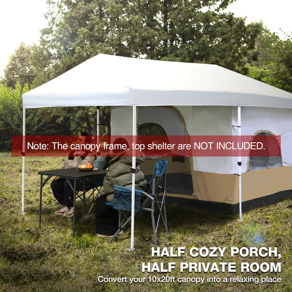 Canopy Camping Tent Attachment for 10x10 Straight Leg Frames