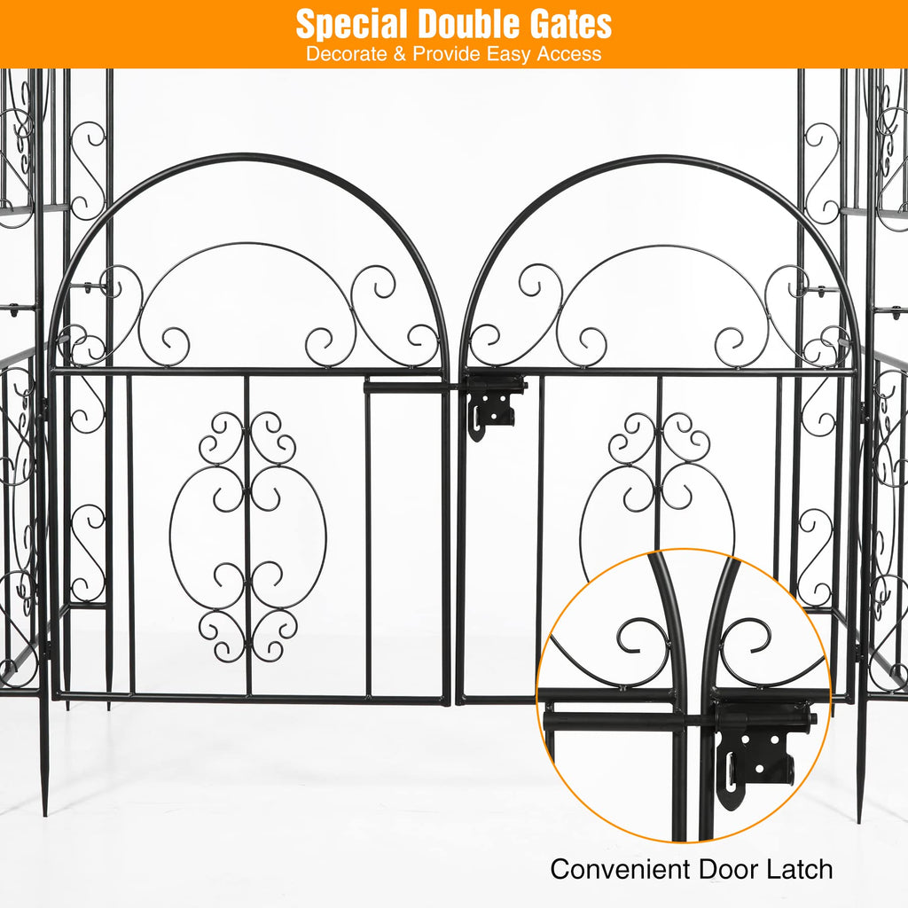 84in High Metal Garden Arbor with Gate