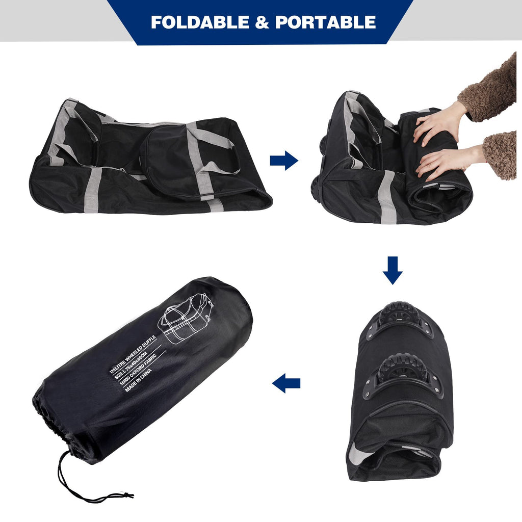 Foldable Duffle Bag with Wheels