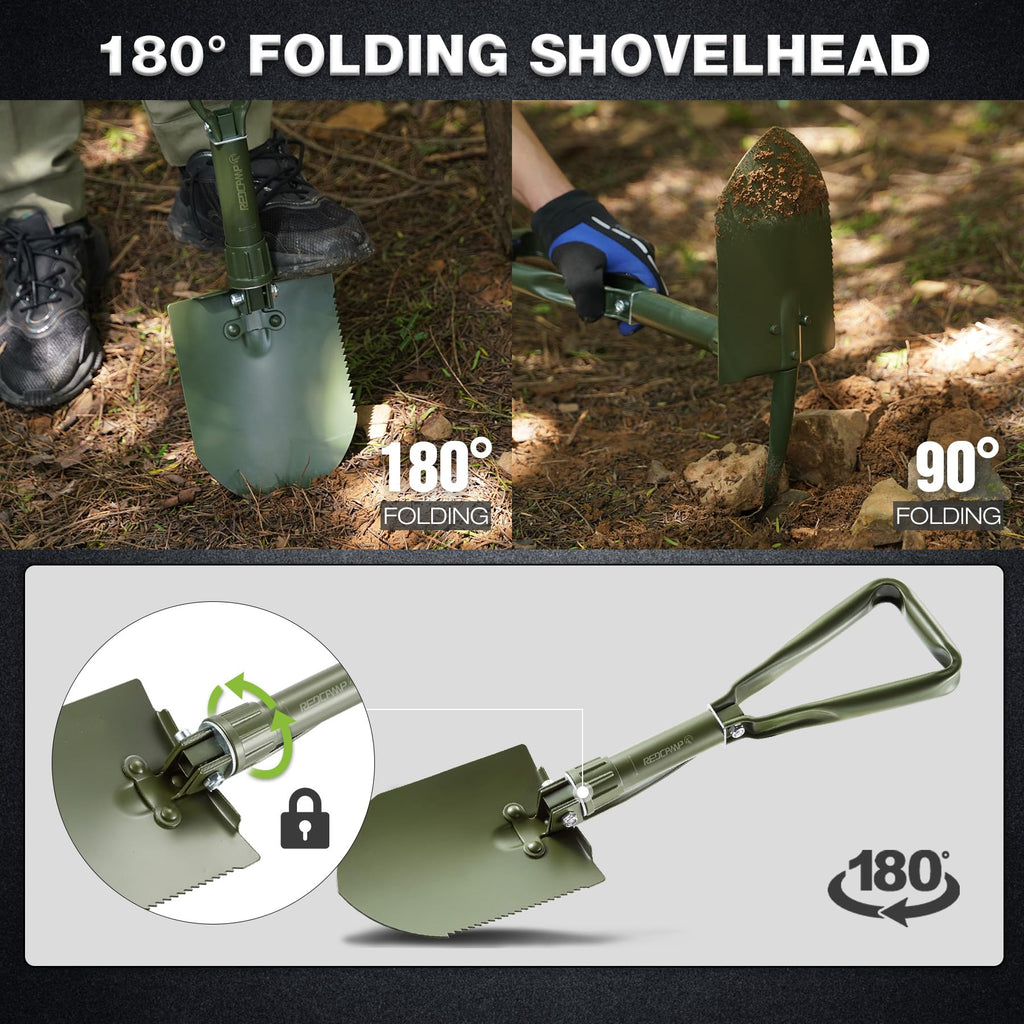 23" Military Folding Camping Shovel w/Cover