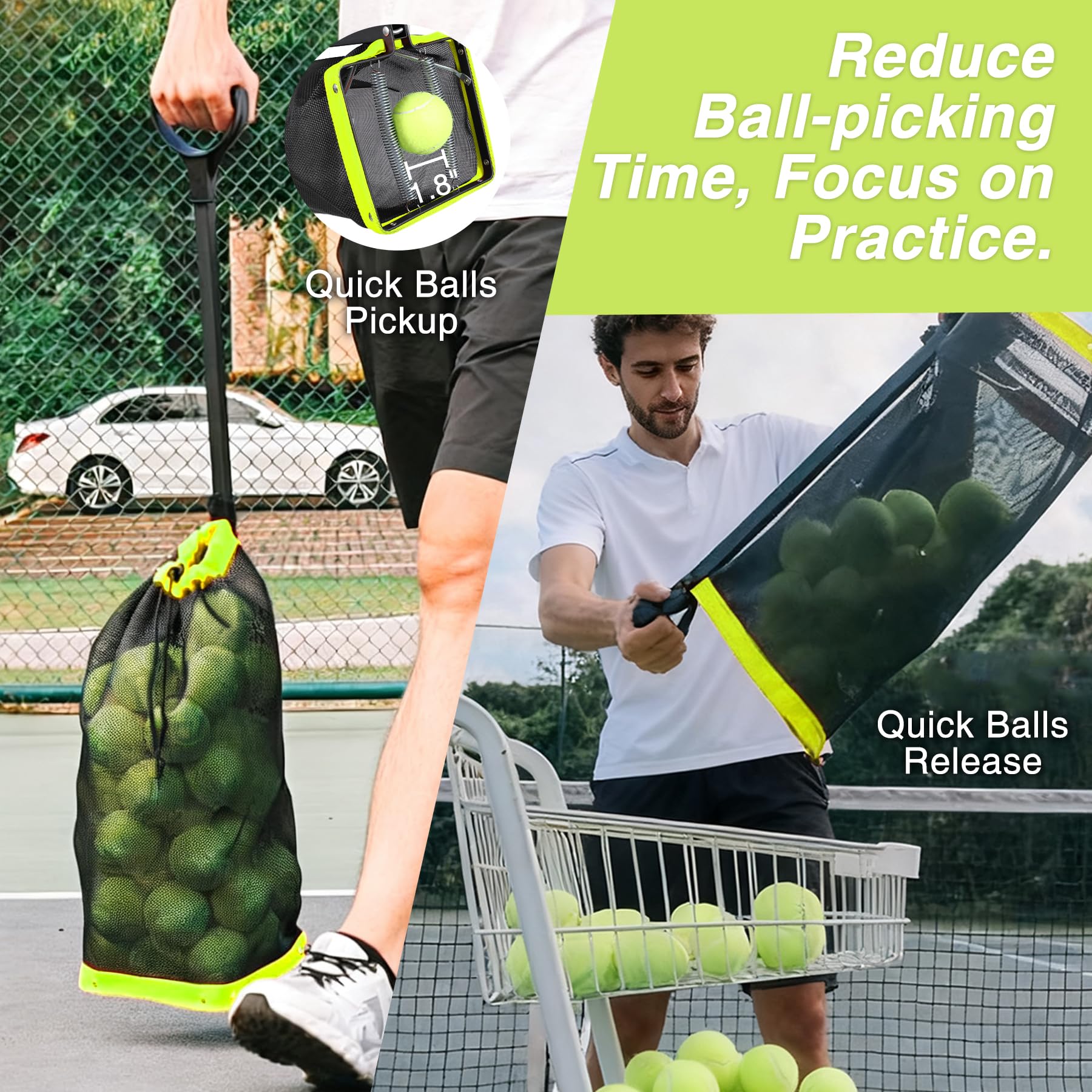 Pickleball & Tennis Ball Hopper – 50 Ball Capacity