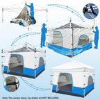 Canopy Camping Tent Attachment for 10x10 Straight Leg Frames