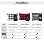 Small Flannel Camping Pillow - Blue and Grey Plaid