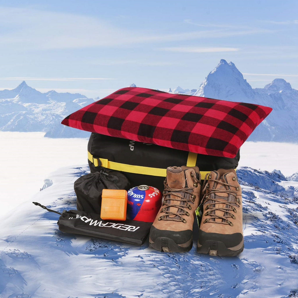 Red & Black Plaid Camping Pillow 2-Pack