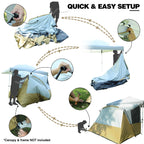 Canopy Camping Tent Attachment for 10x10 Straight Leg Frames