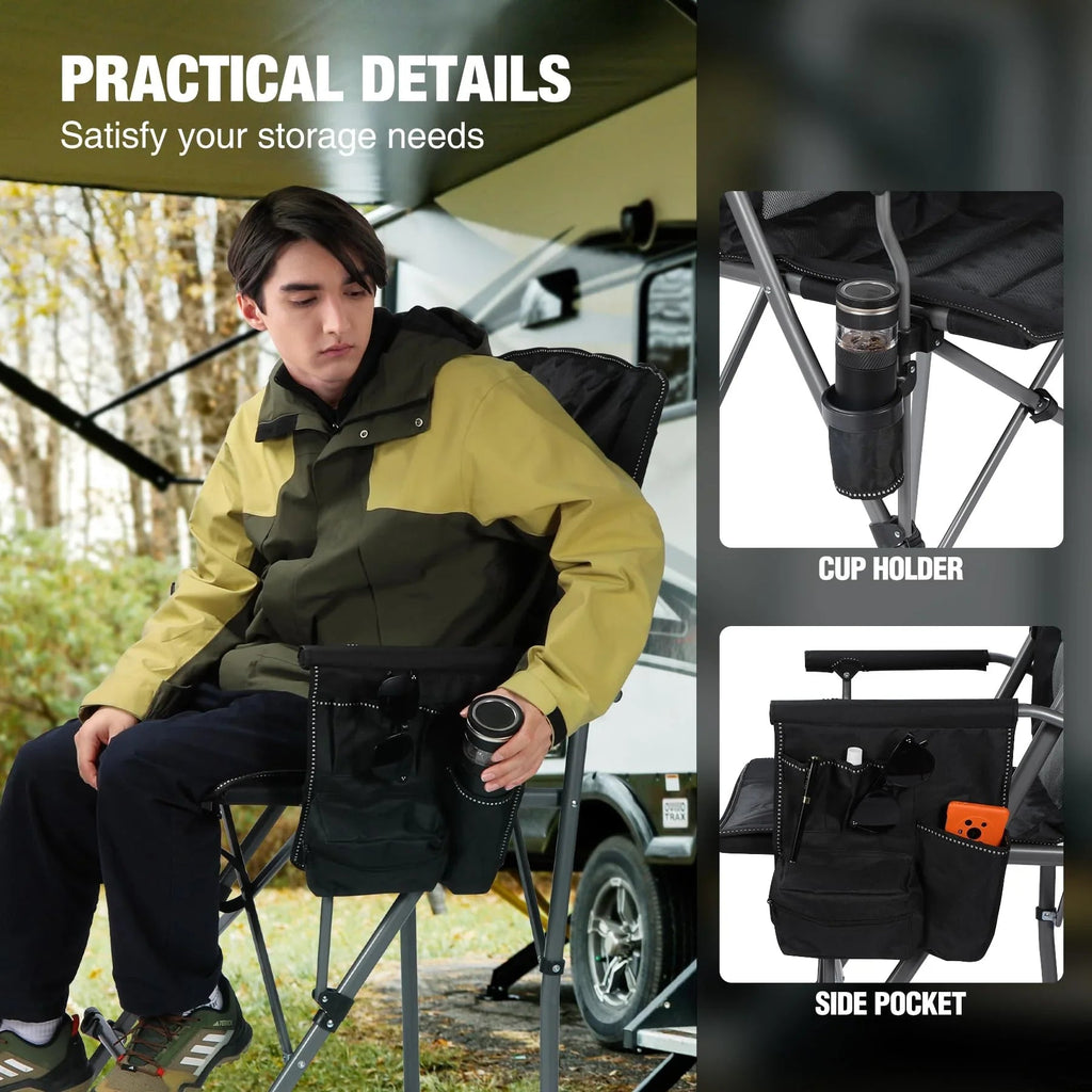 Extra Tall Folding Chair with Adjustable Backrest