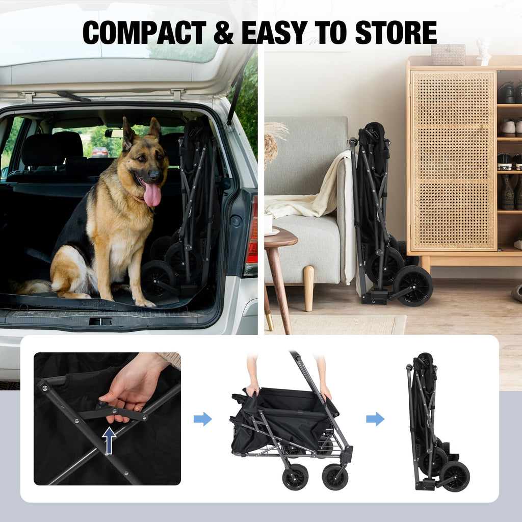Heavy-Duty Folding Dog Wagon Cart