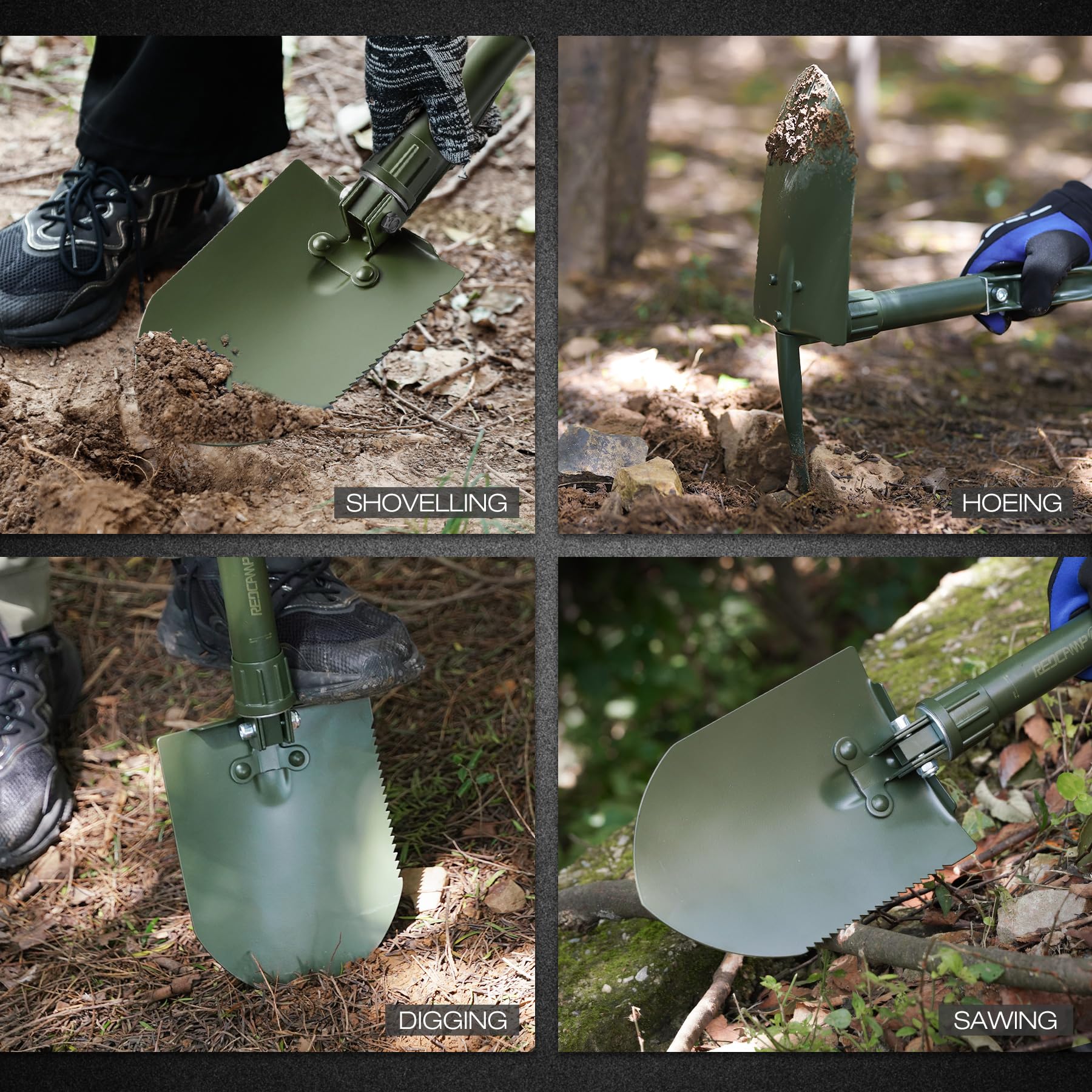 23" Military Folding Camping Shovel w/Cover