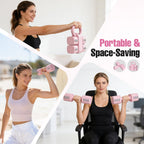 2-in-1 Adjustable Dumbbell & Kettlebell Set, 4-Level Hand Weights (2.2–5.5 Lbs Each)