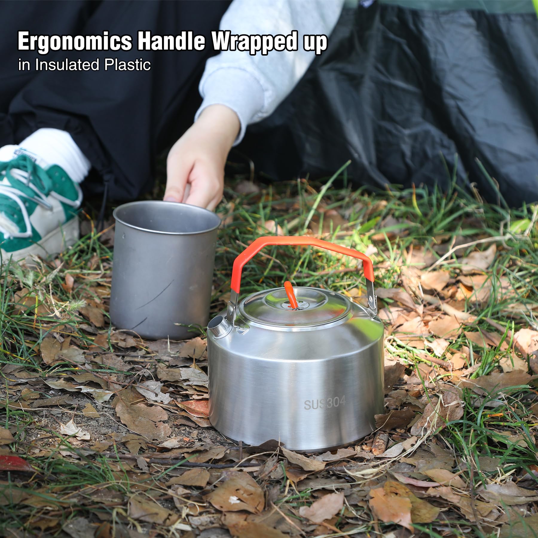 1.6L Stainless Steel Camping Kettle
