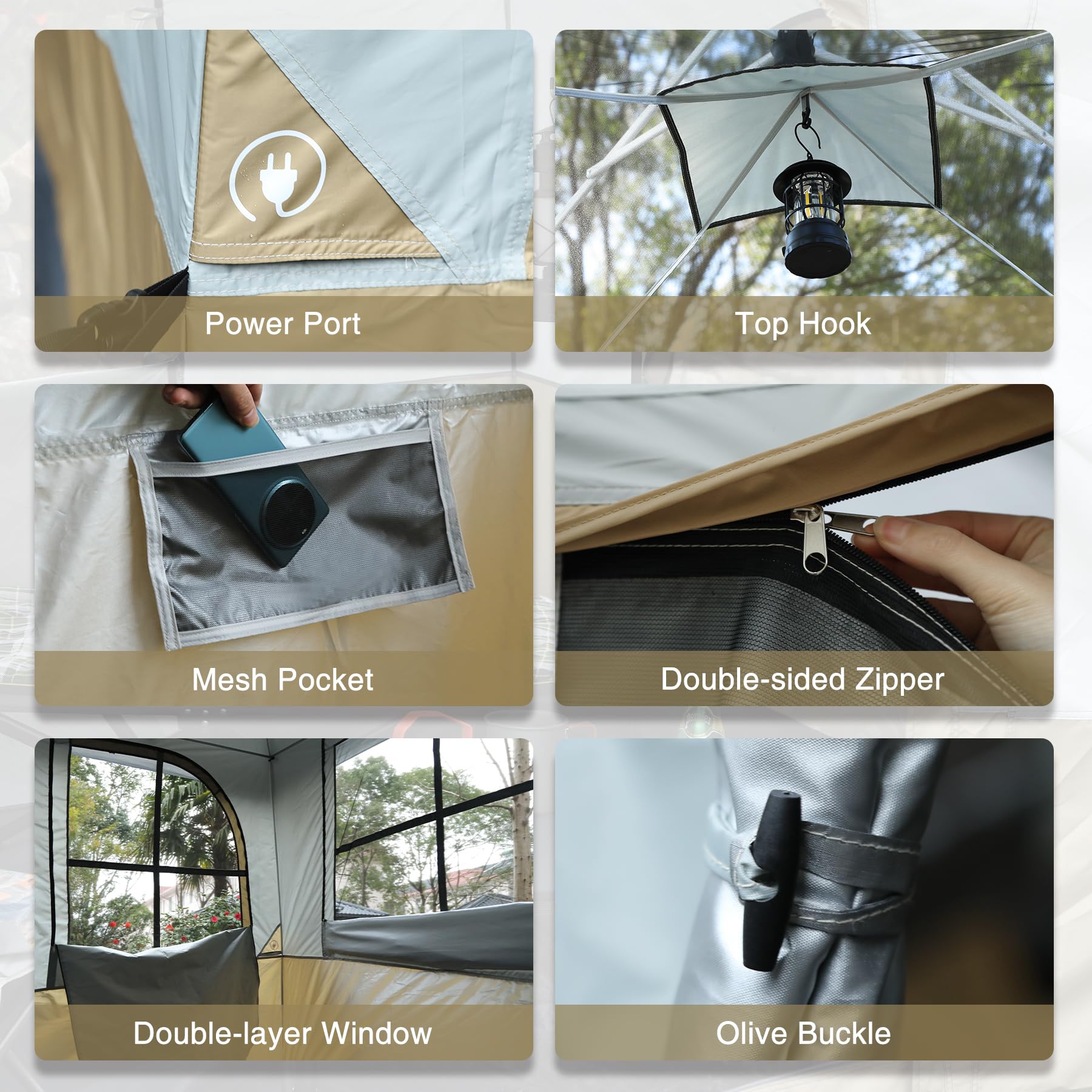 Canopy Camping Tent Attachment for 10x10 Straight Leg Frames