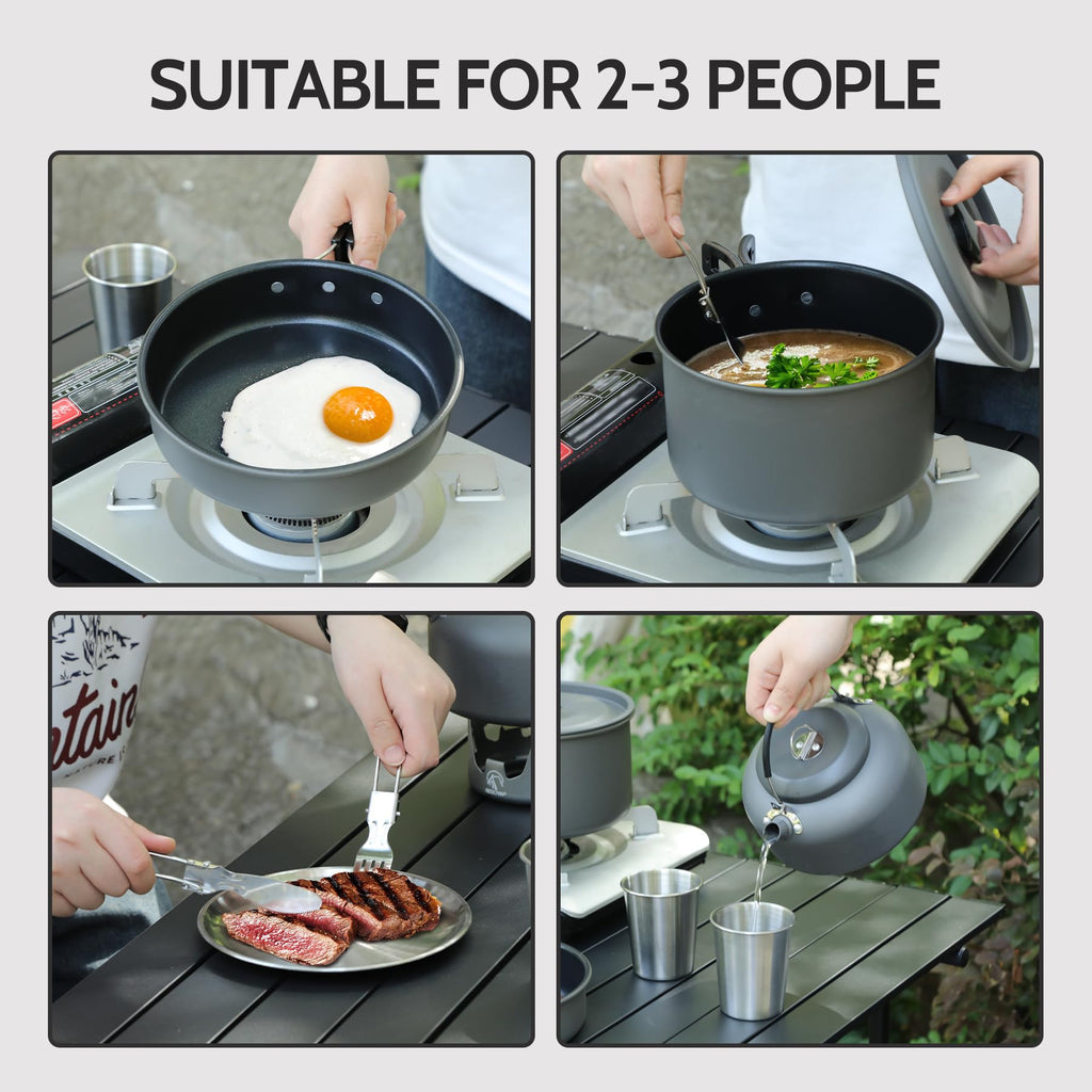 16-Piece Camping Cookware Mess Kit