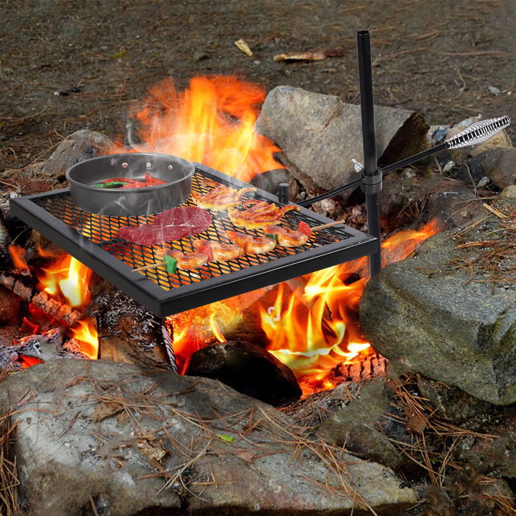 Swivel Campfire Grill Heavy Duty Steel Grate