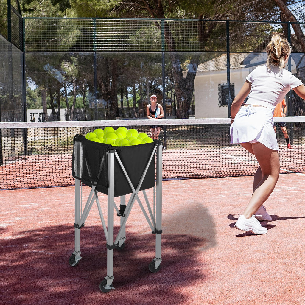 180-Ball Tennis Ball Hopper Cart with 4 Wheels and Brakes