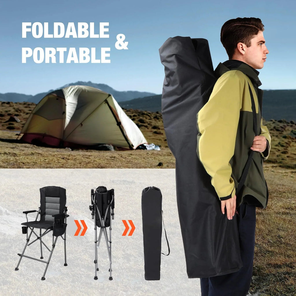 Extra Tall Folding Chair with Adjustable Backrest