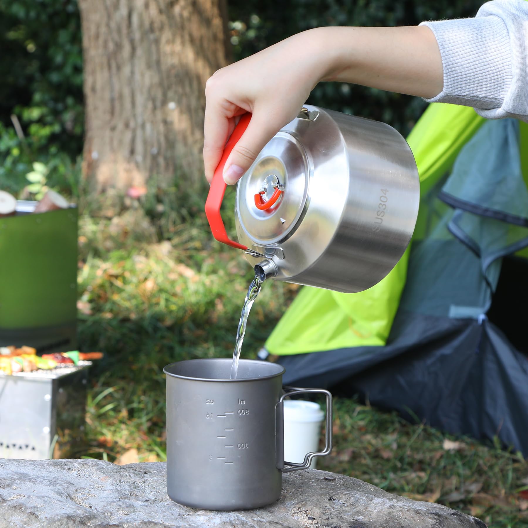 1.6L Stainless Steel Camping Kettle